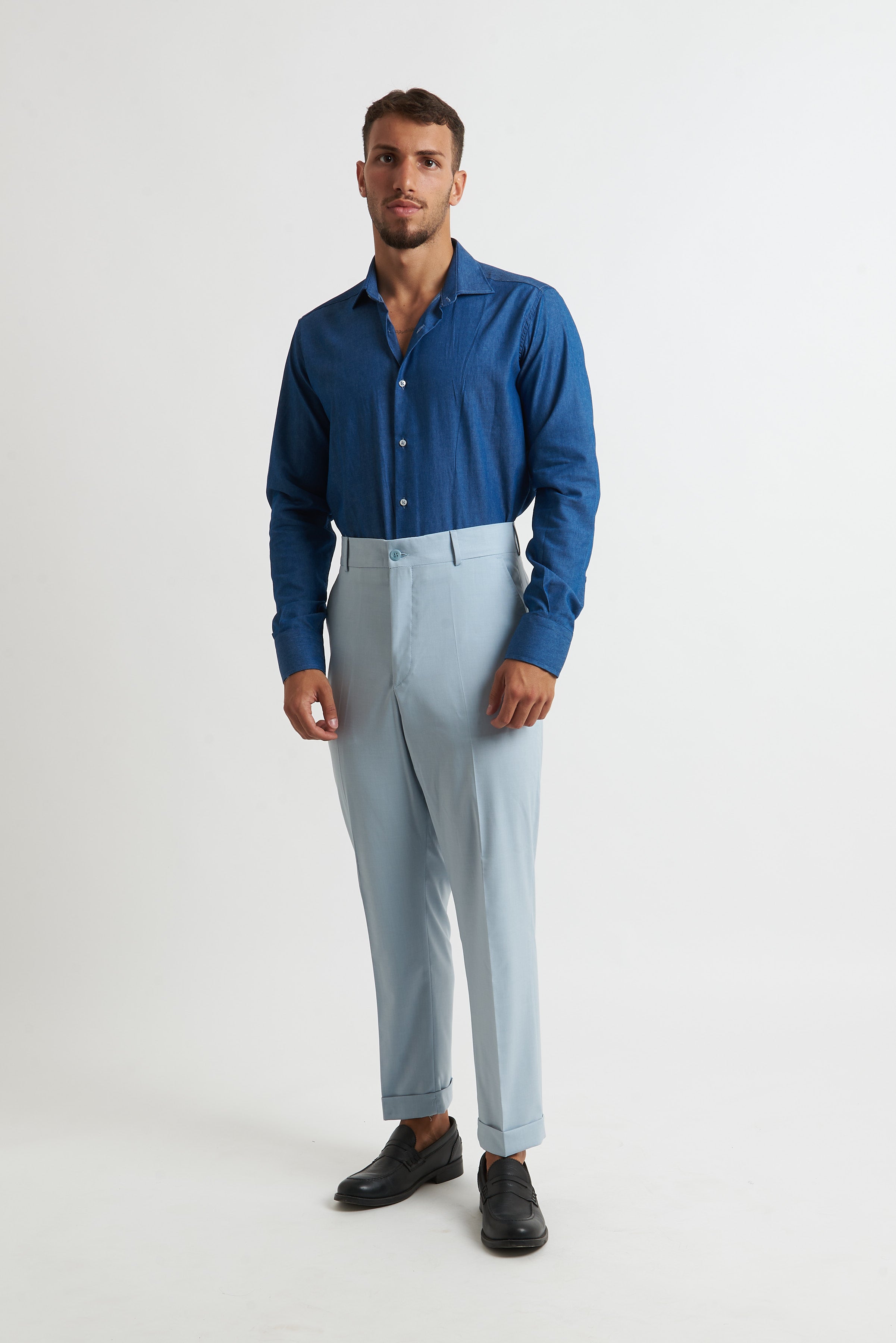 Camicia regular chambray