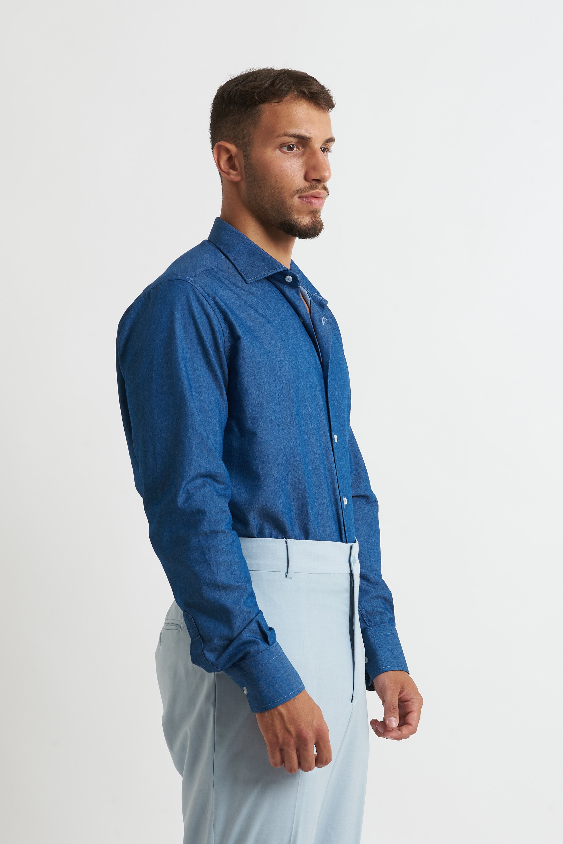 Camicia regular chambray