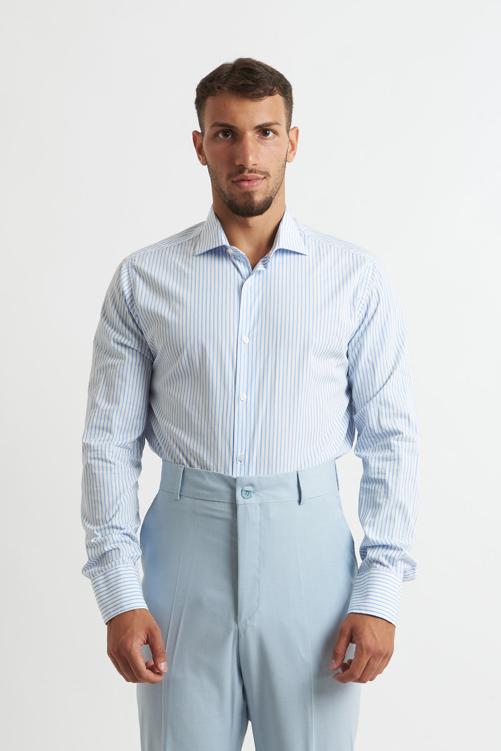 Camicia a righe Celeste e bianco