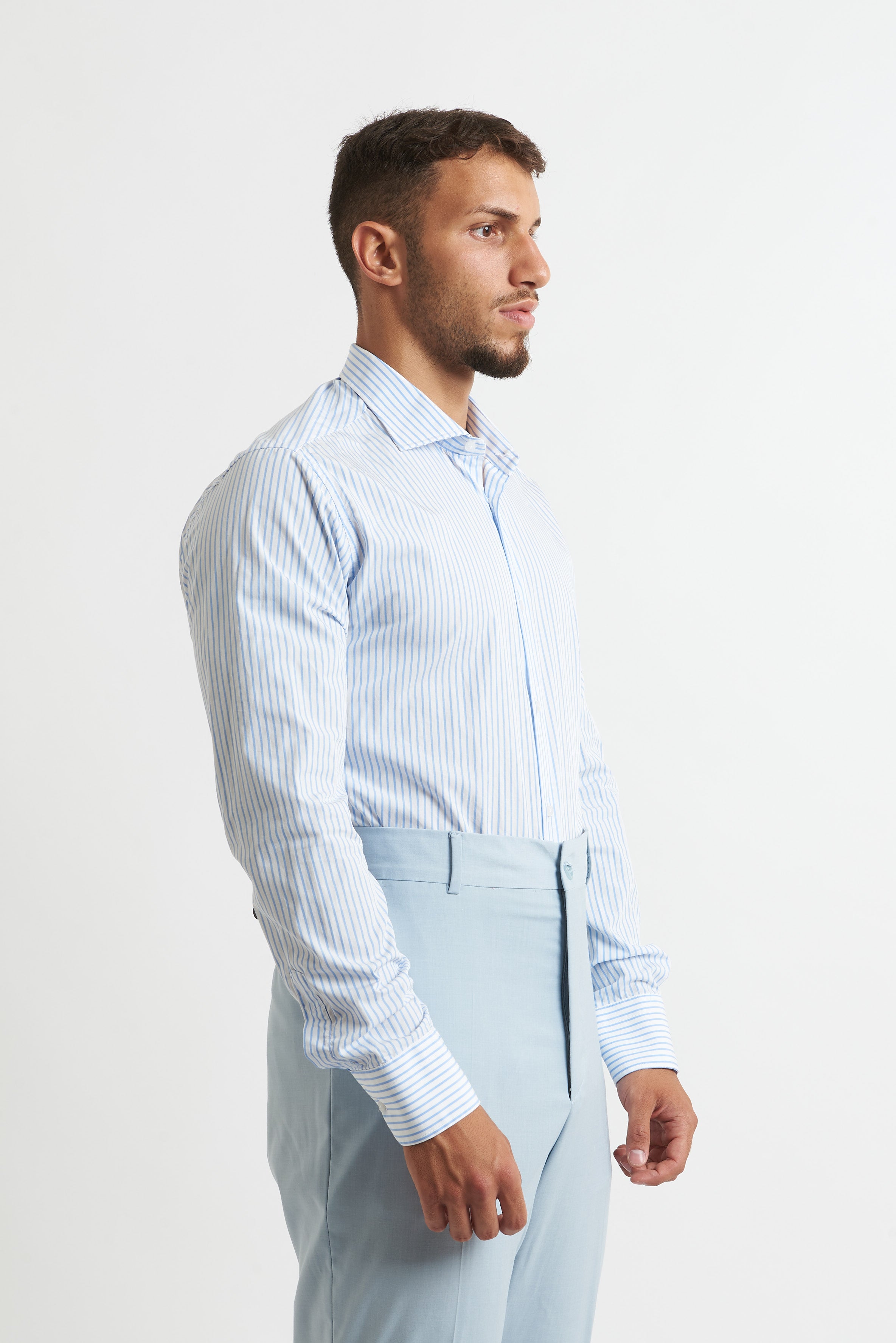 Camicia a righe Celeste e bianco