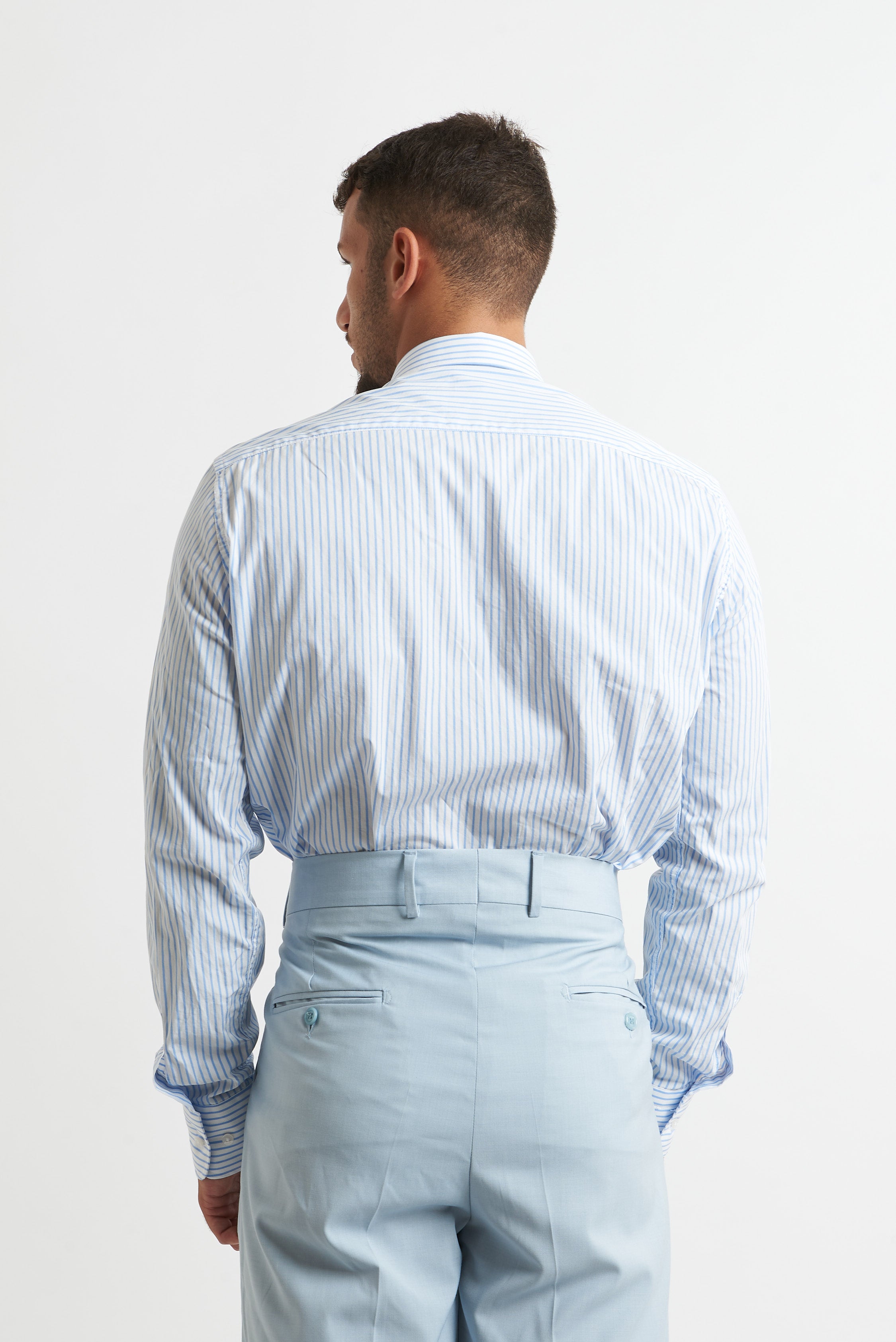 Camicia a righe Celeste e bianco