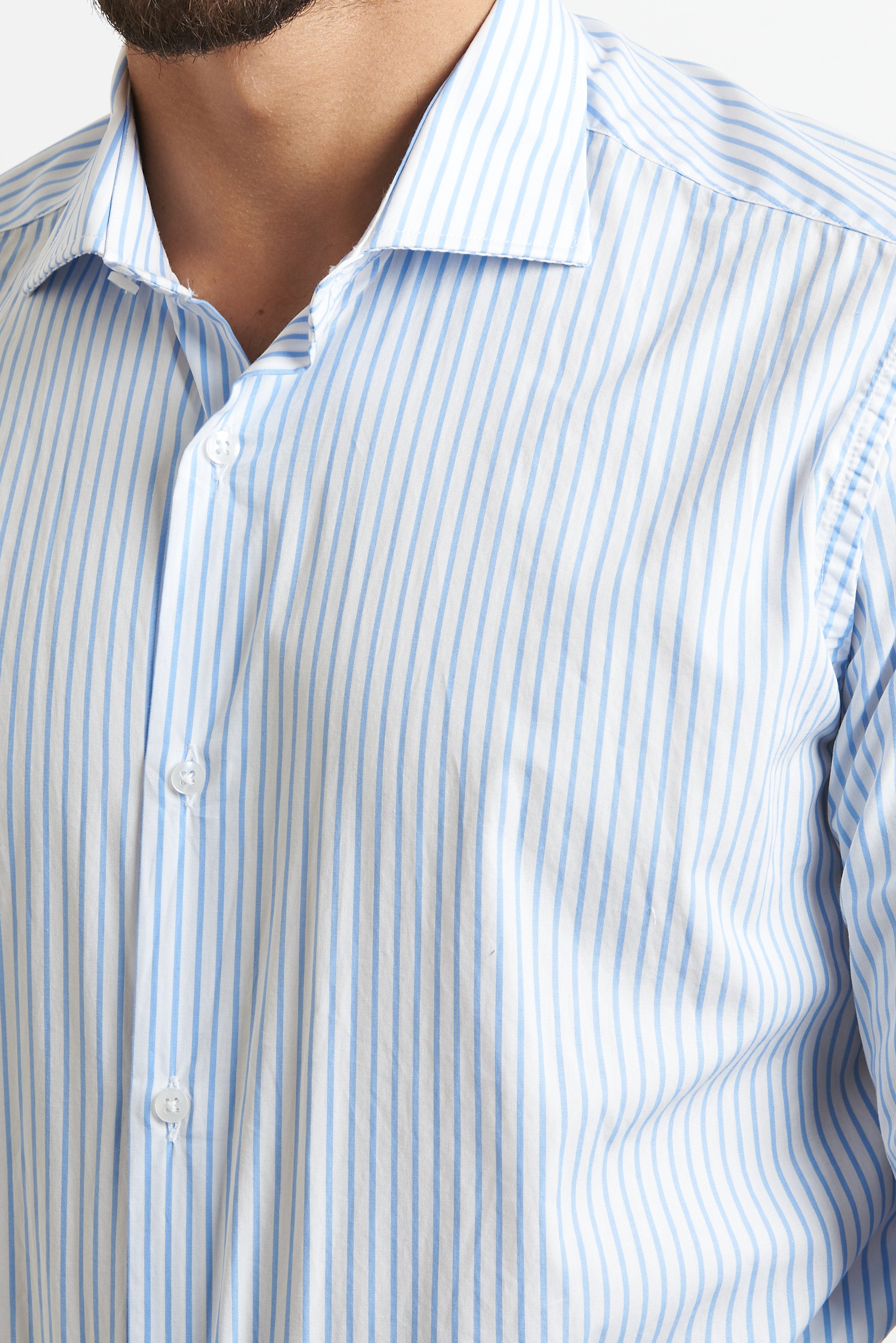 Camicia a righe Celeste e bianco