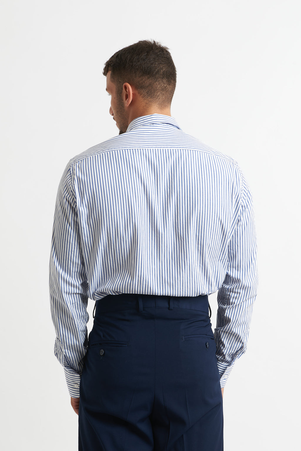 Camicia a righe blu bianco