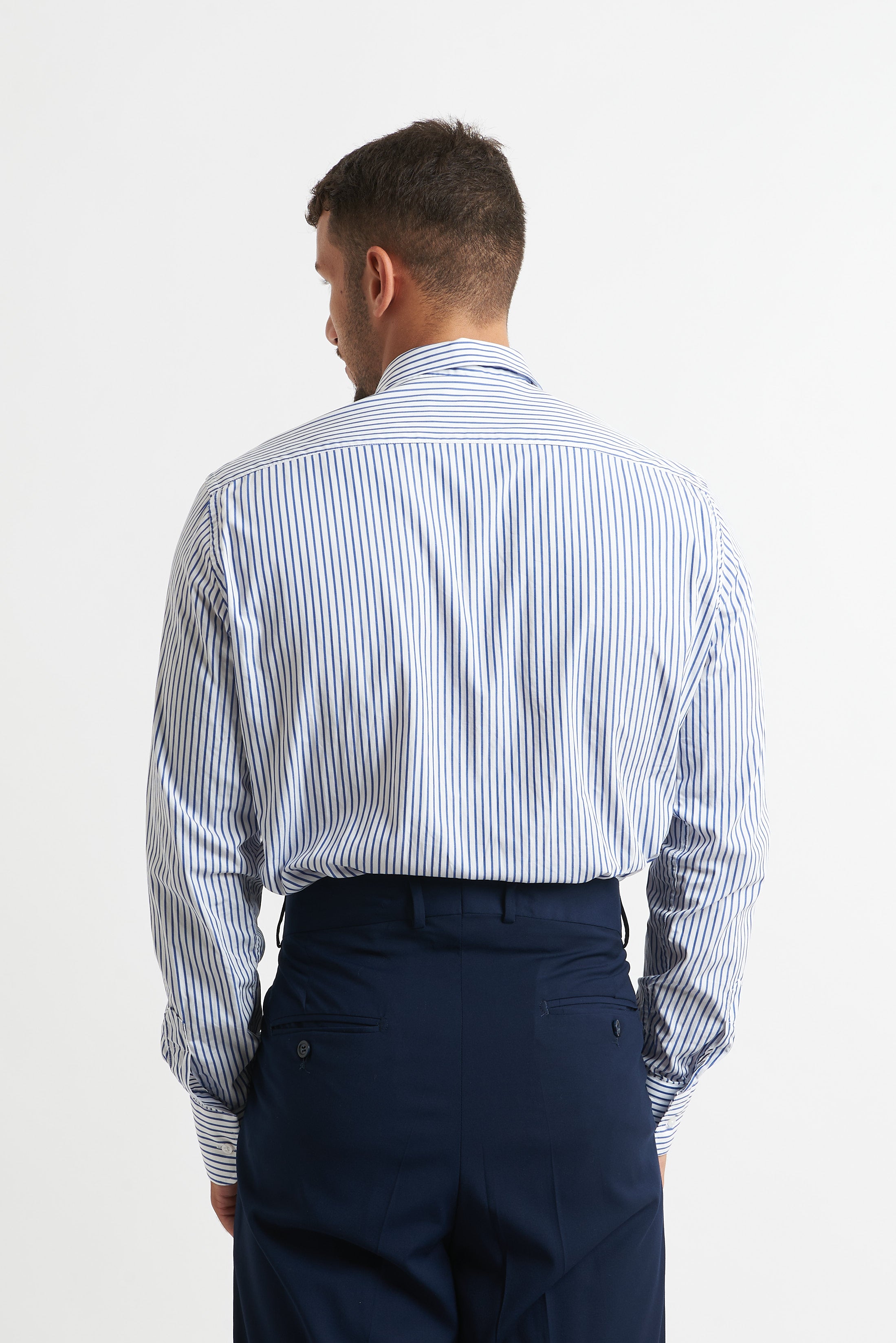 Camicia a righe blu bianco