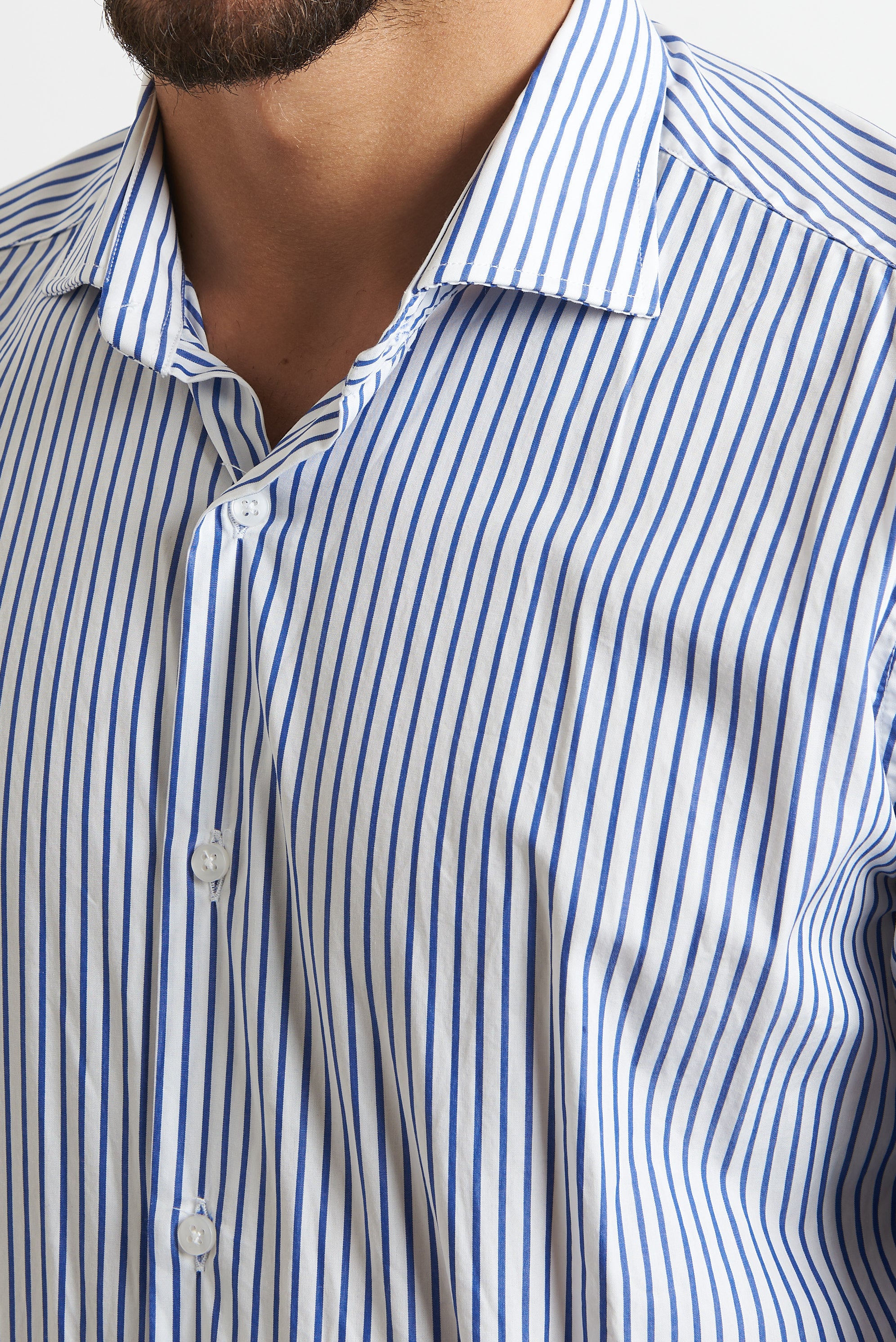 Camicia a righe blu bianco