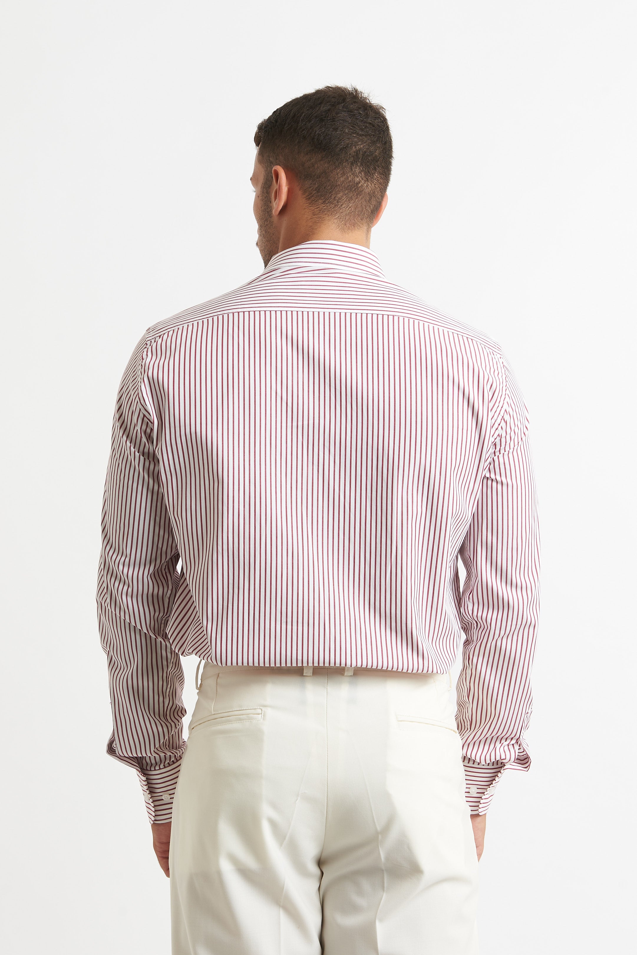 Camicia a righe bordo e bianco