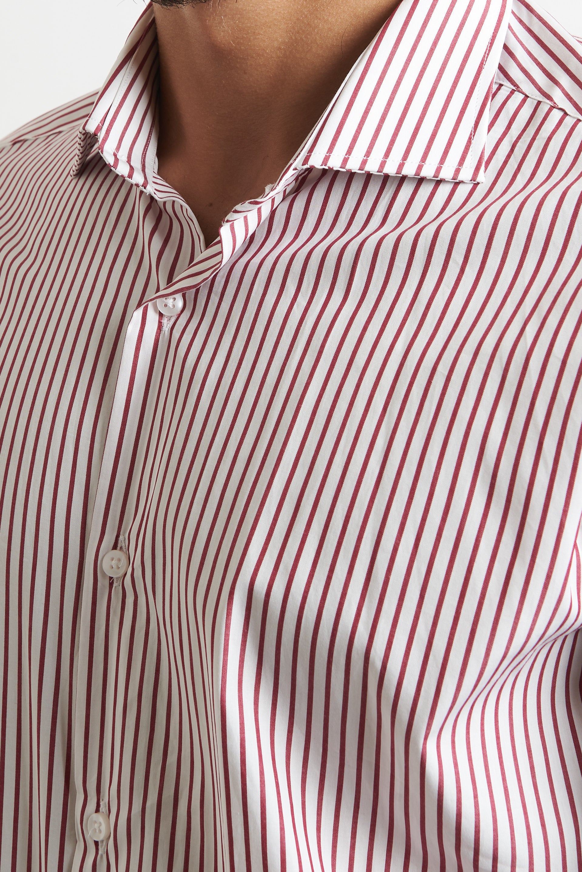 Camicia a righe bordo e bianco