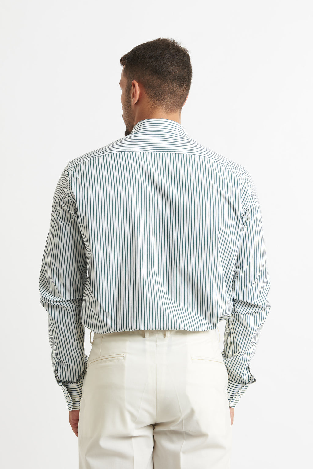 Camicia a righe verde e bianco