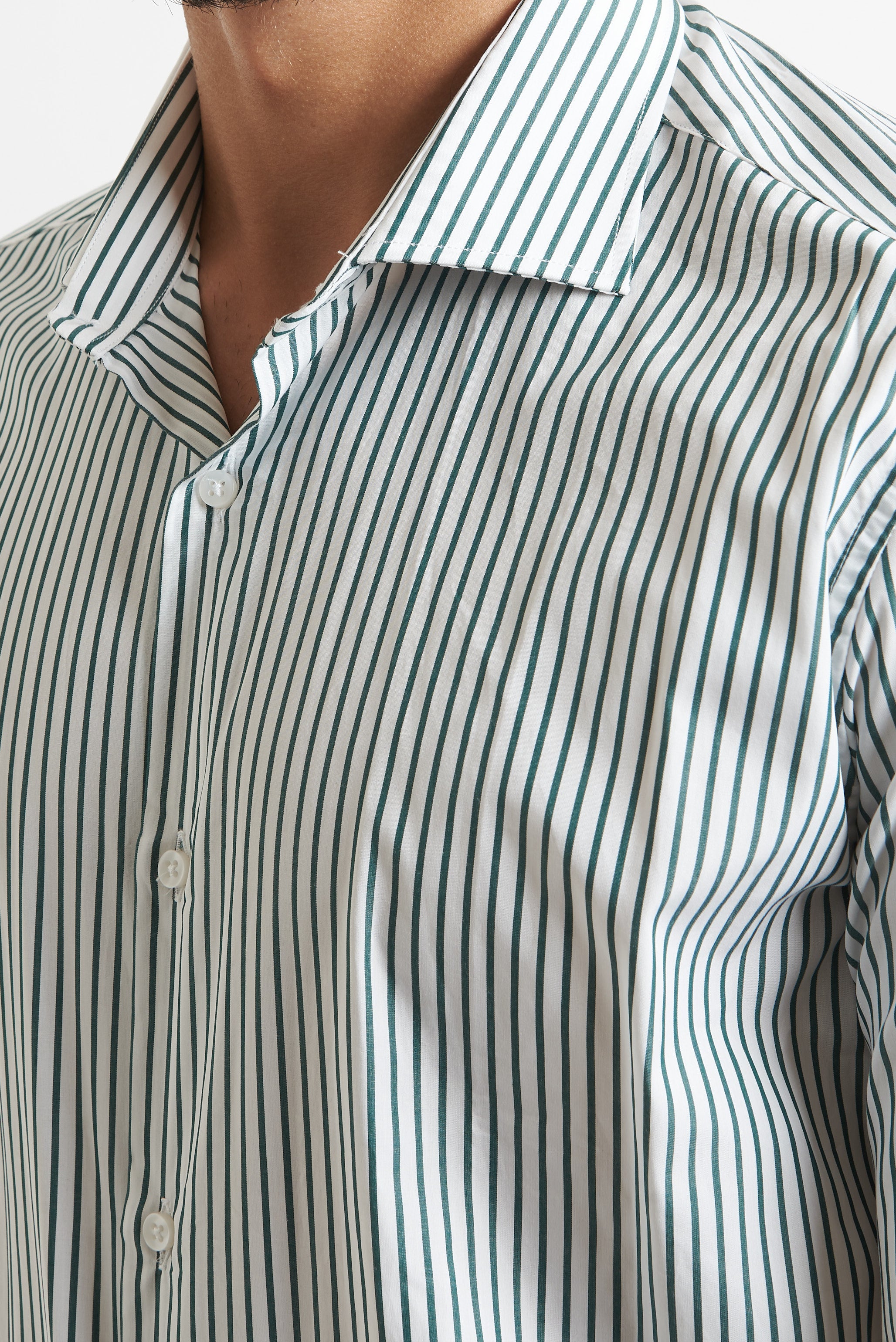 Camicia a righe verde e bianco