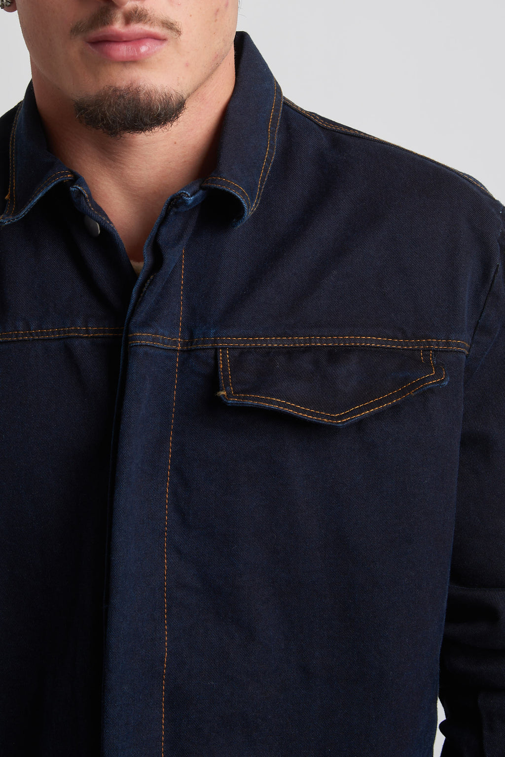 Giubbino crop manica 3/4 in bull blu