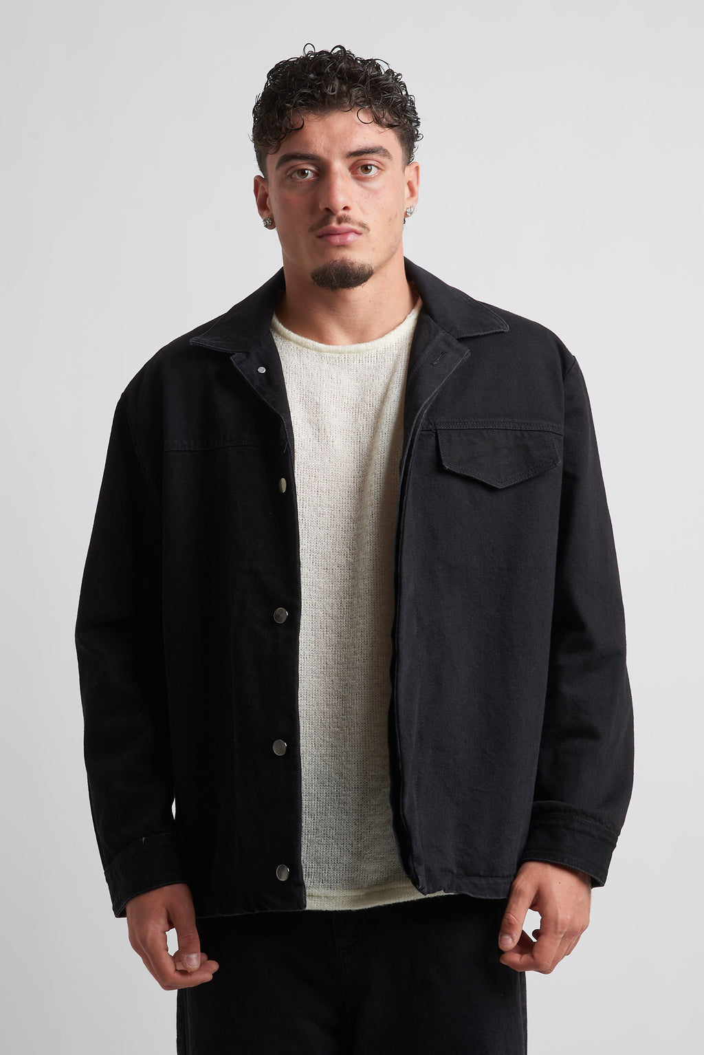 Giubbino oversize in bull nero