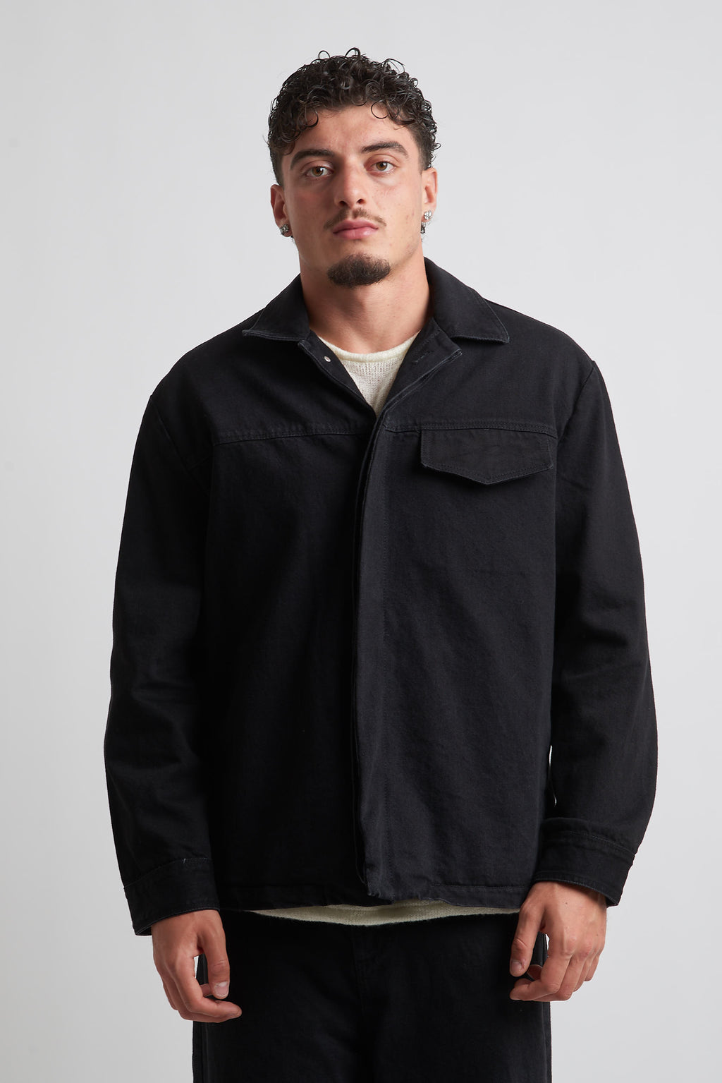 Giubbino oversize in bull nero