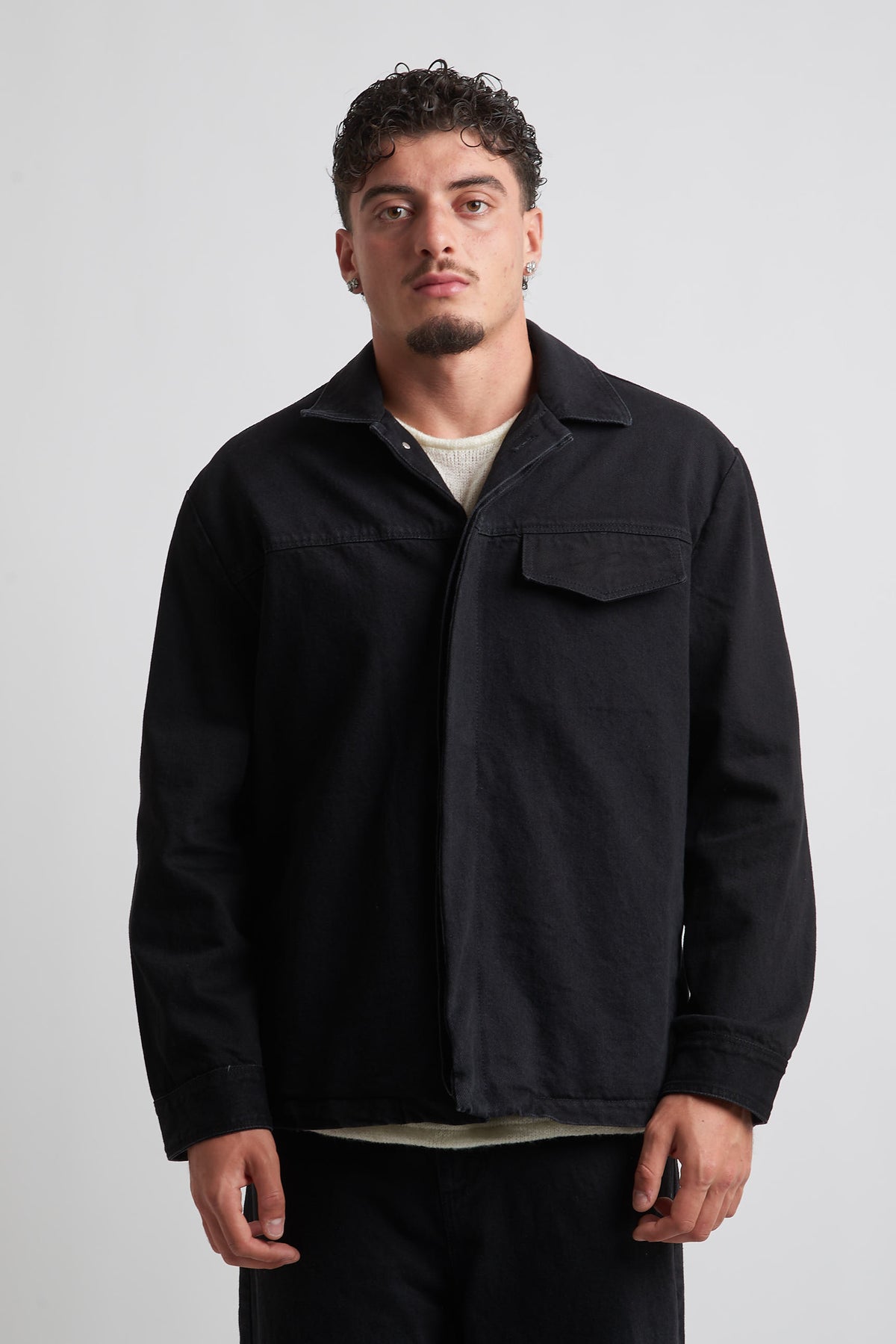 Giubbino oversize in bull nero