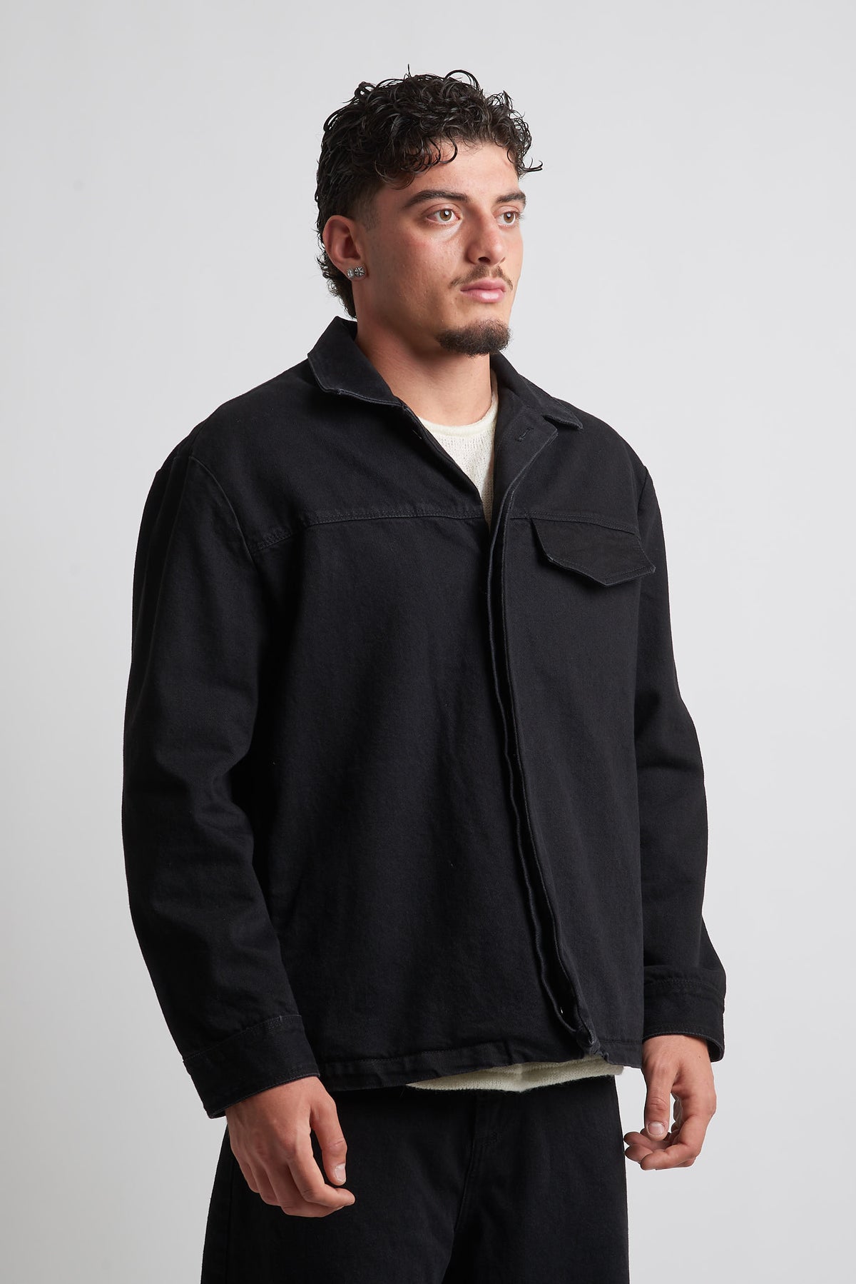 Giubbino oversize in bull nero