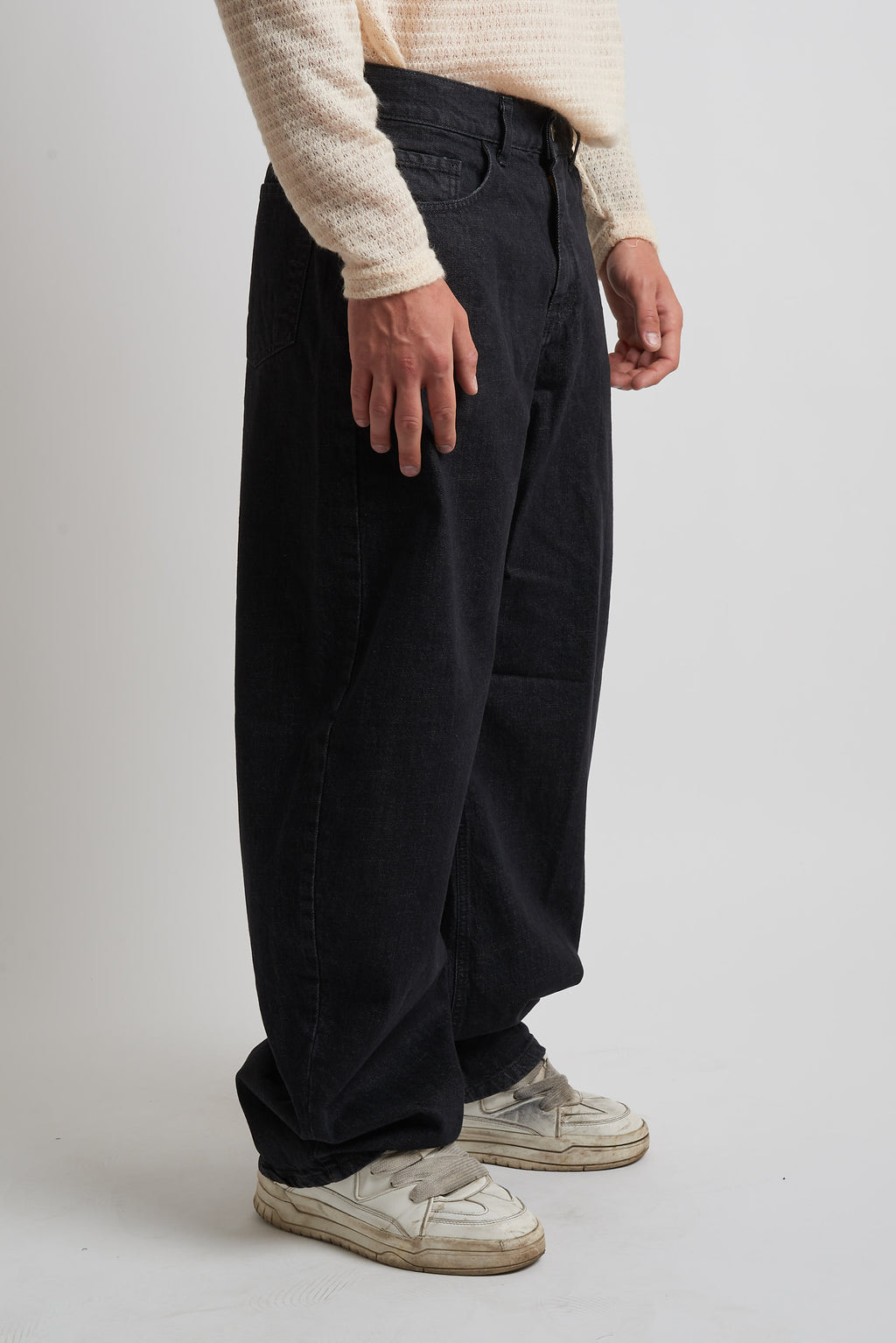 Jeans flare in tessuto denim nero