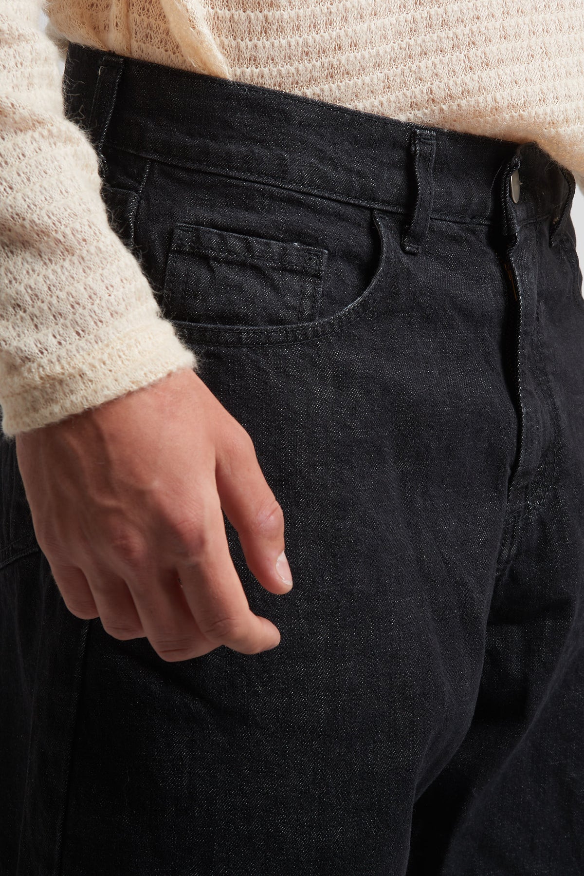 Jeans flare in tessuto denim nero