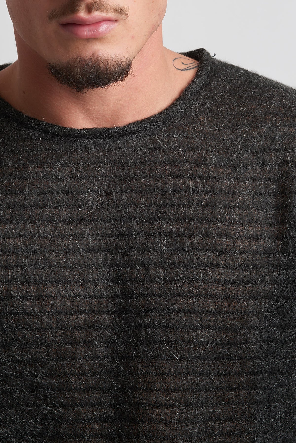 Maglia giro collo armaturata poliviscosa nero