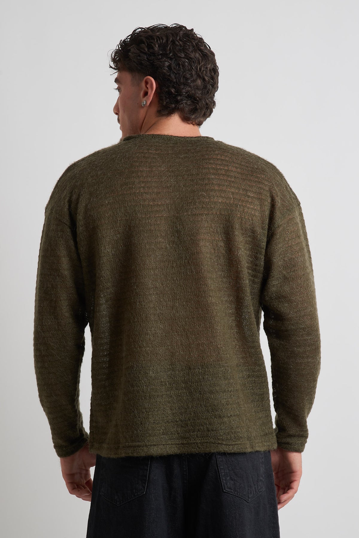 Maglia giro collo armaturata poliviscosa verde