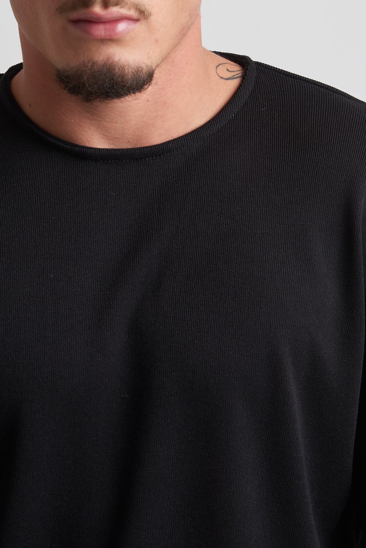 Maglia giro collo rasata poliviscosa nero