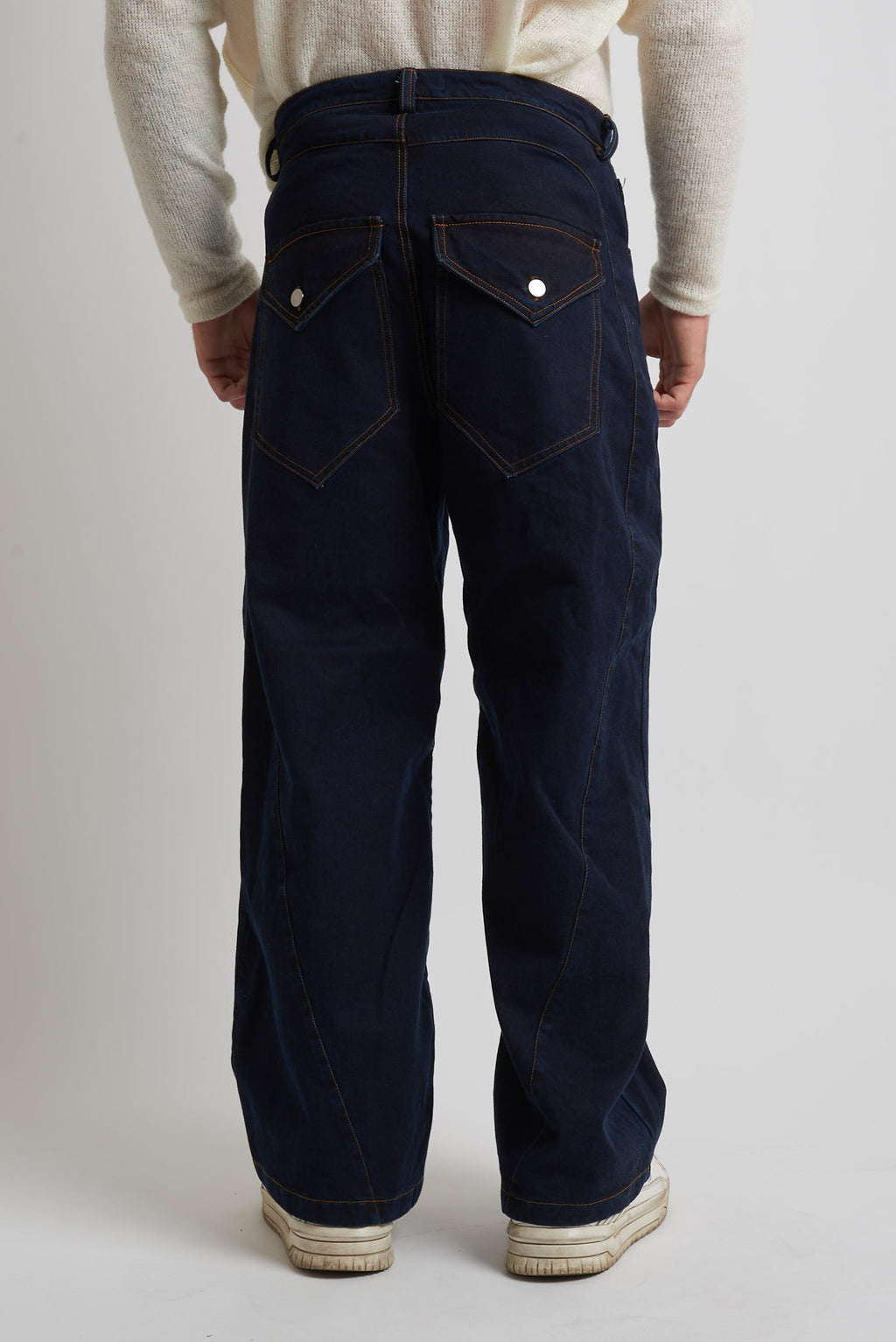 Jeans balloon in tessuto bull blu