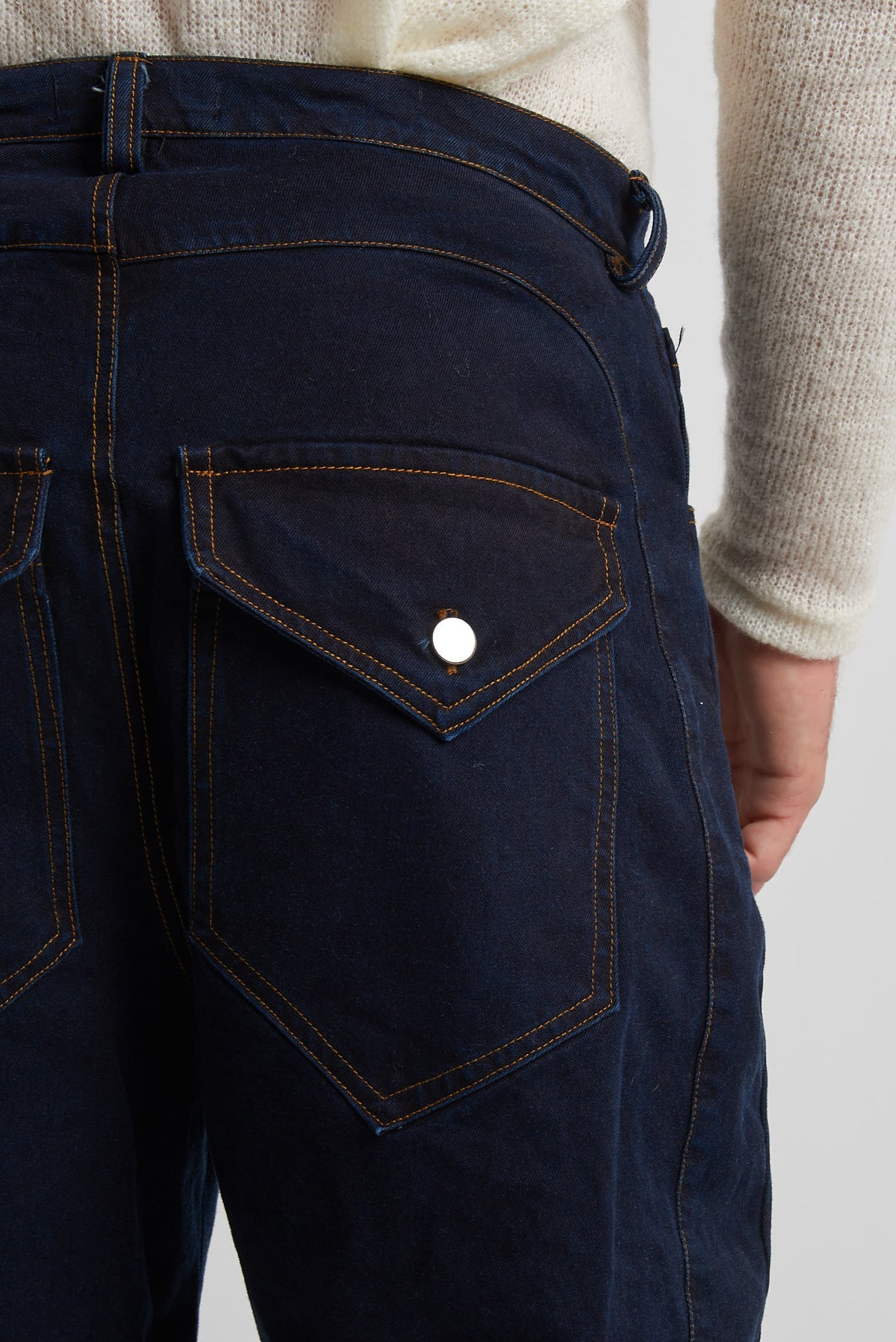 Jeans balloon in tessuto bull blu