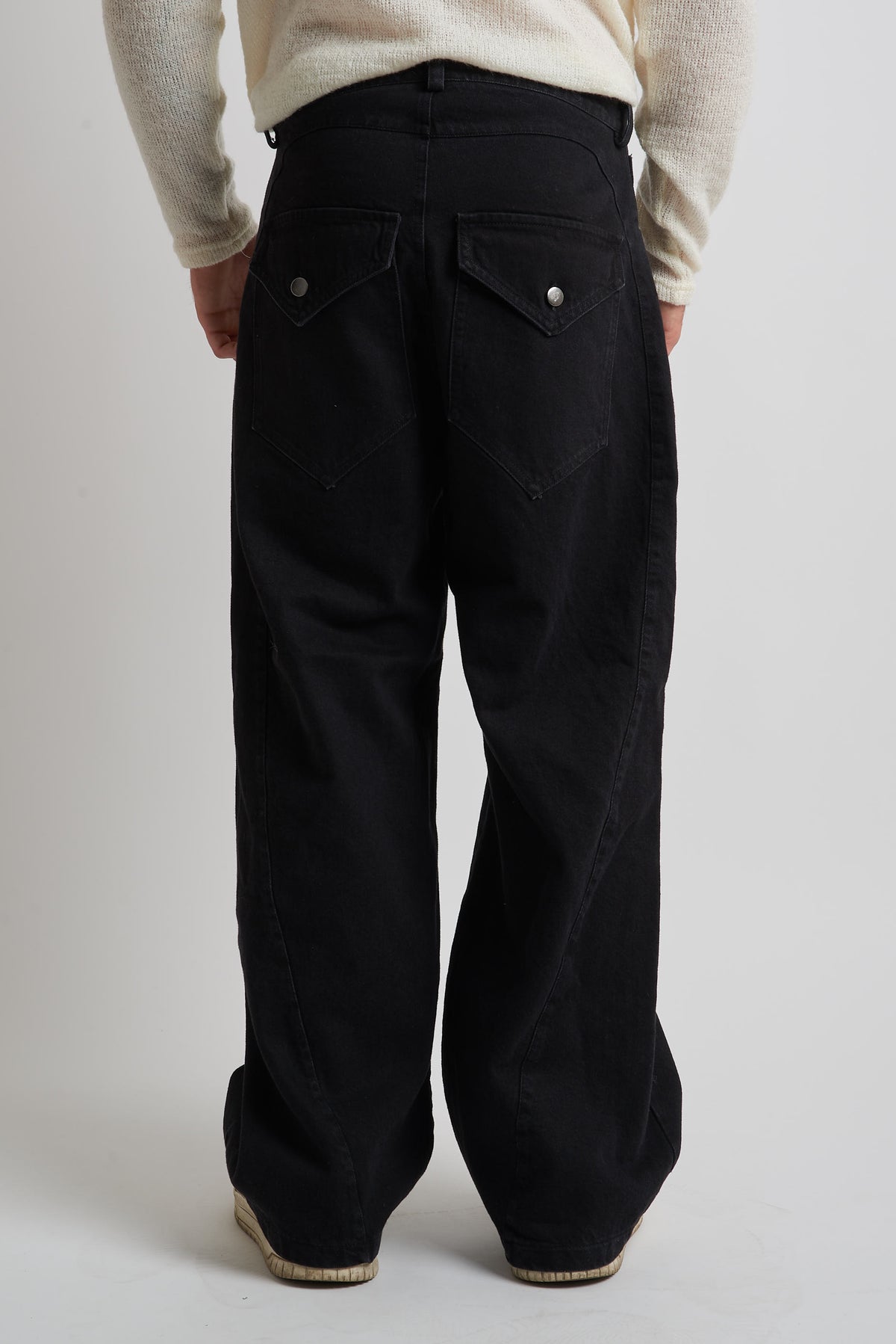 Jeans balloon in tessuto bull nero
