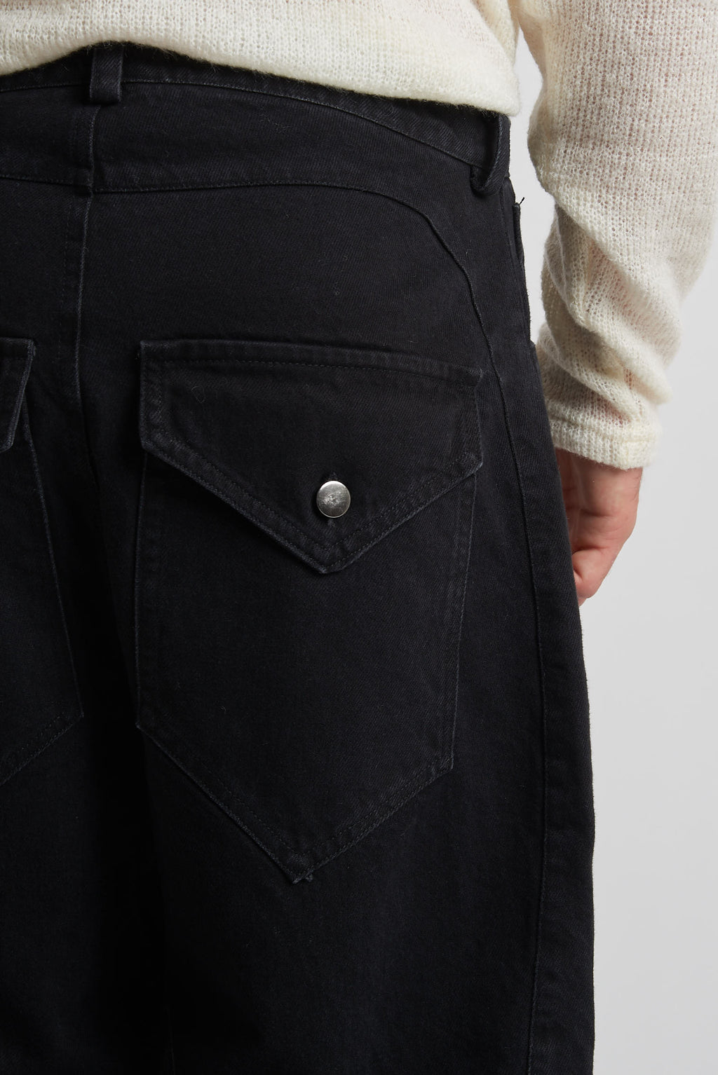Jeans balloon in tessuto bull nero