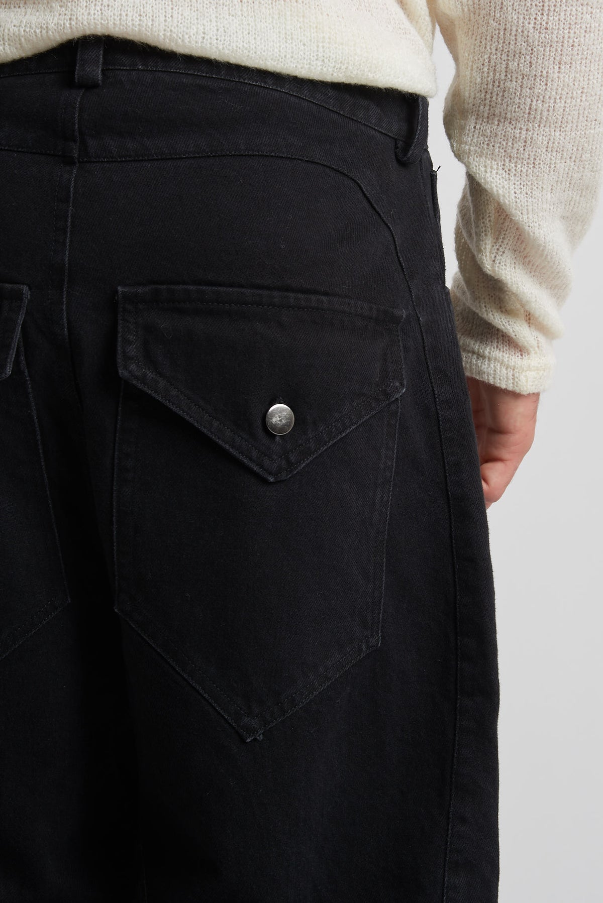 Jeans balloon in tessuto bull nero