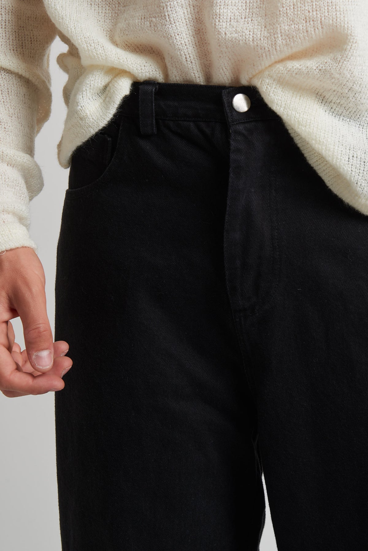 Jeans balloon in tessuto bull nero