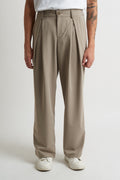 Pantalone pence baciata in poliviscosa beige