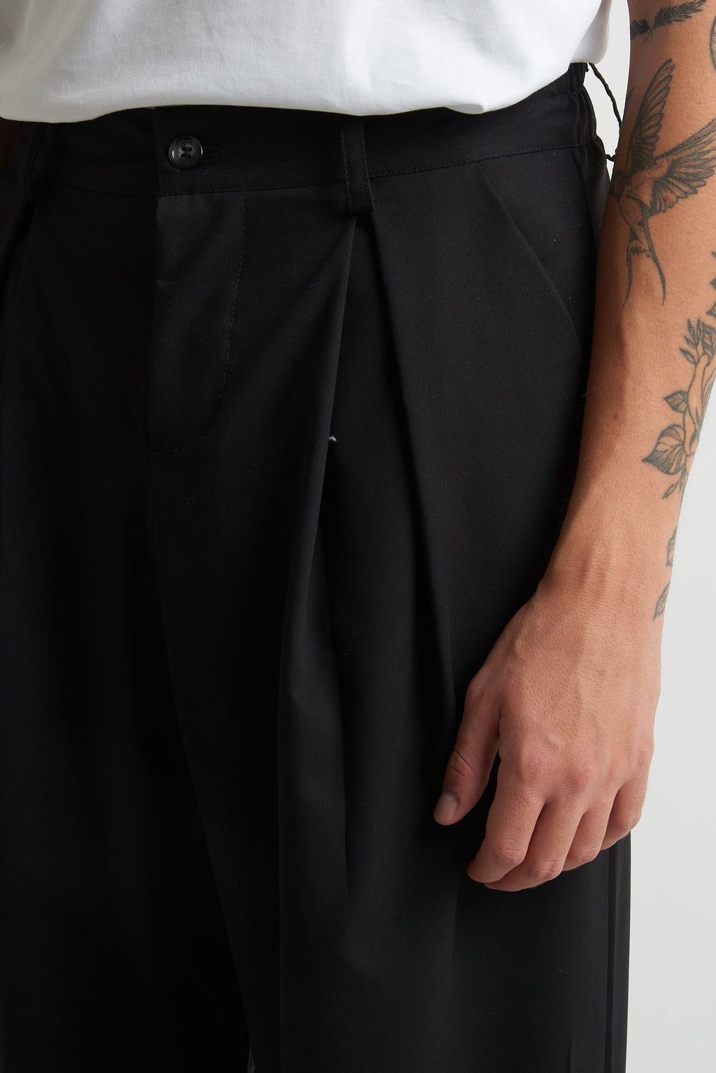 Pantalone pence baciata in poliviscosa nero