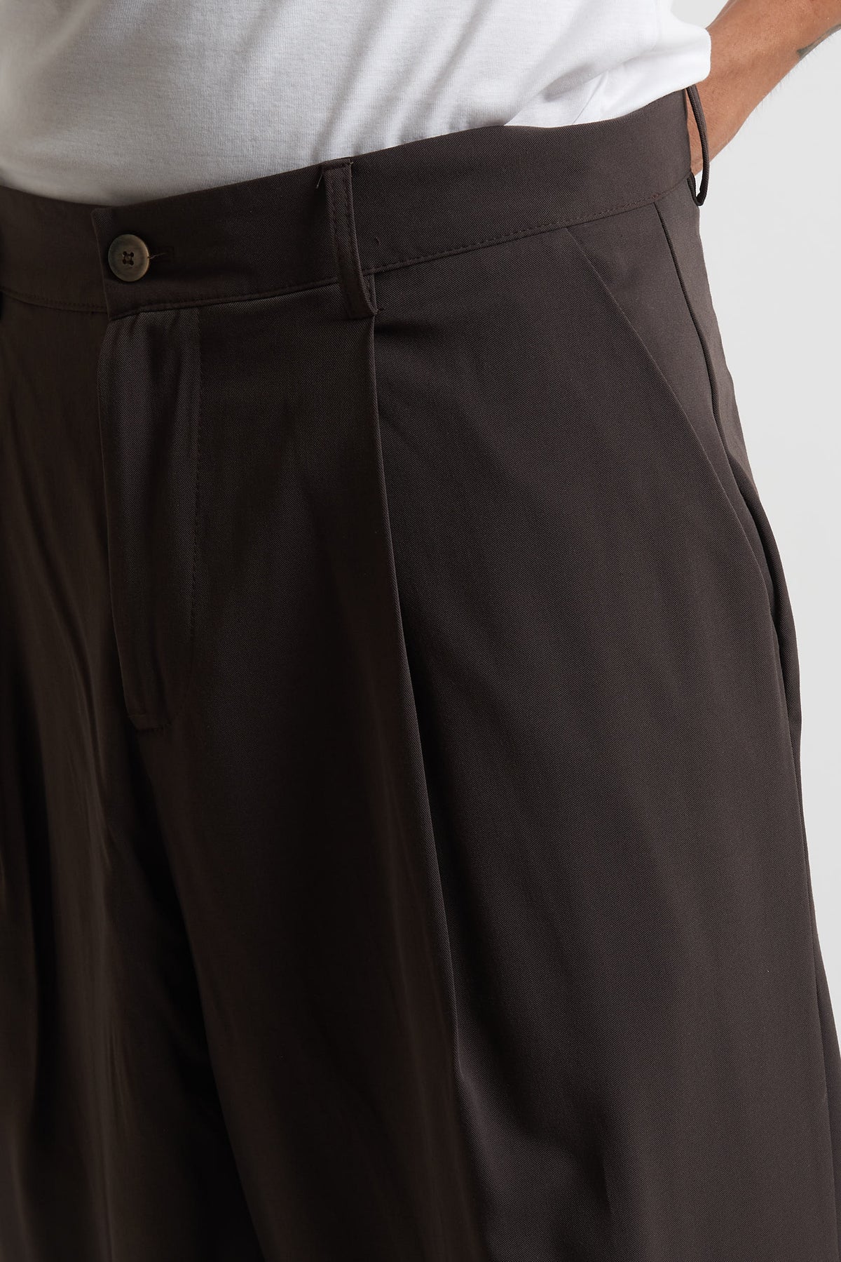 Pantalone pence lunga in poliviscosa moro