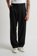 Pantalone pence lunga in poliviscosa nero