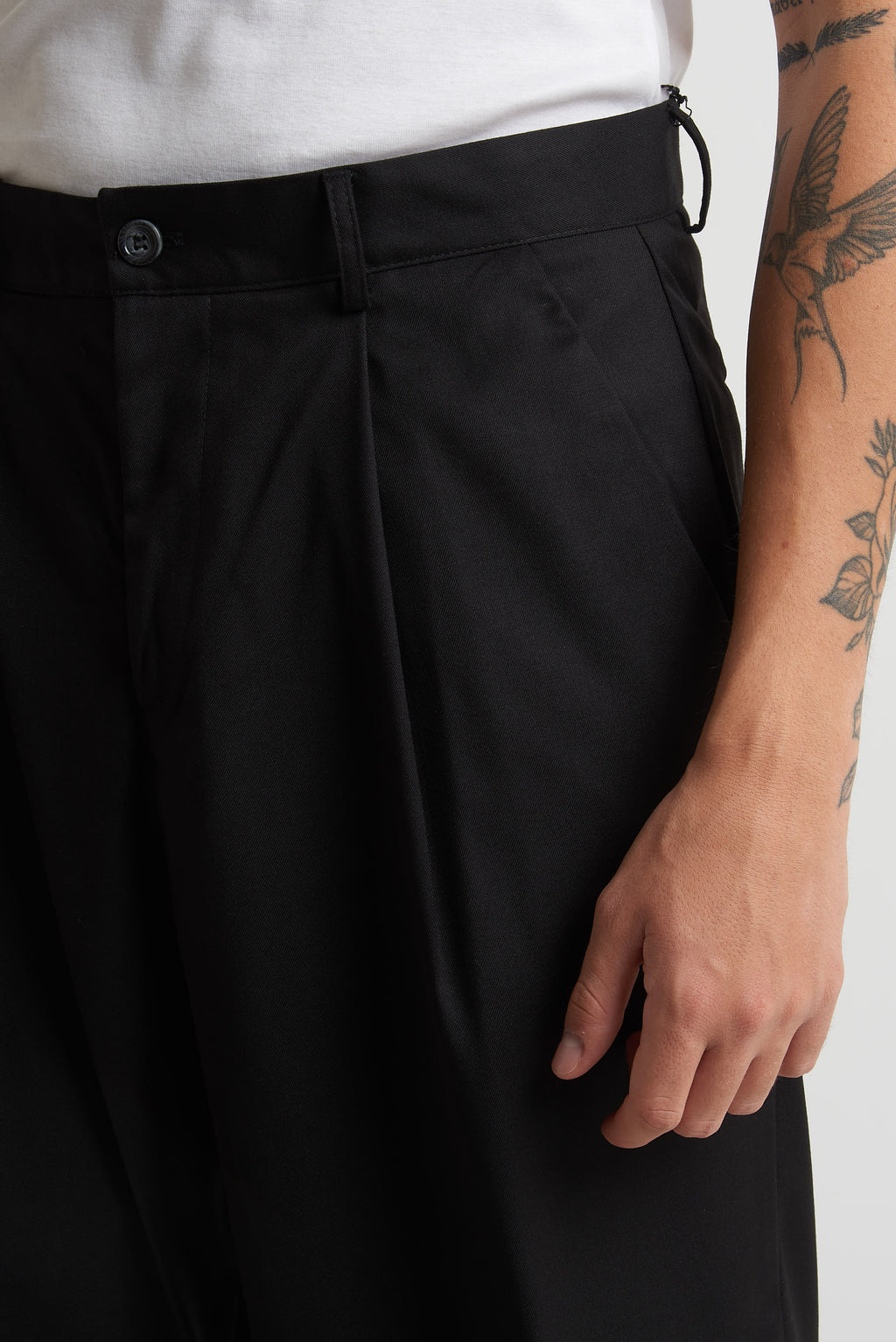 Pantalone pence lunga in poliviscosa nero