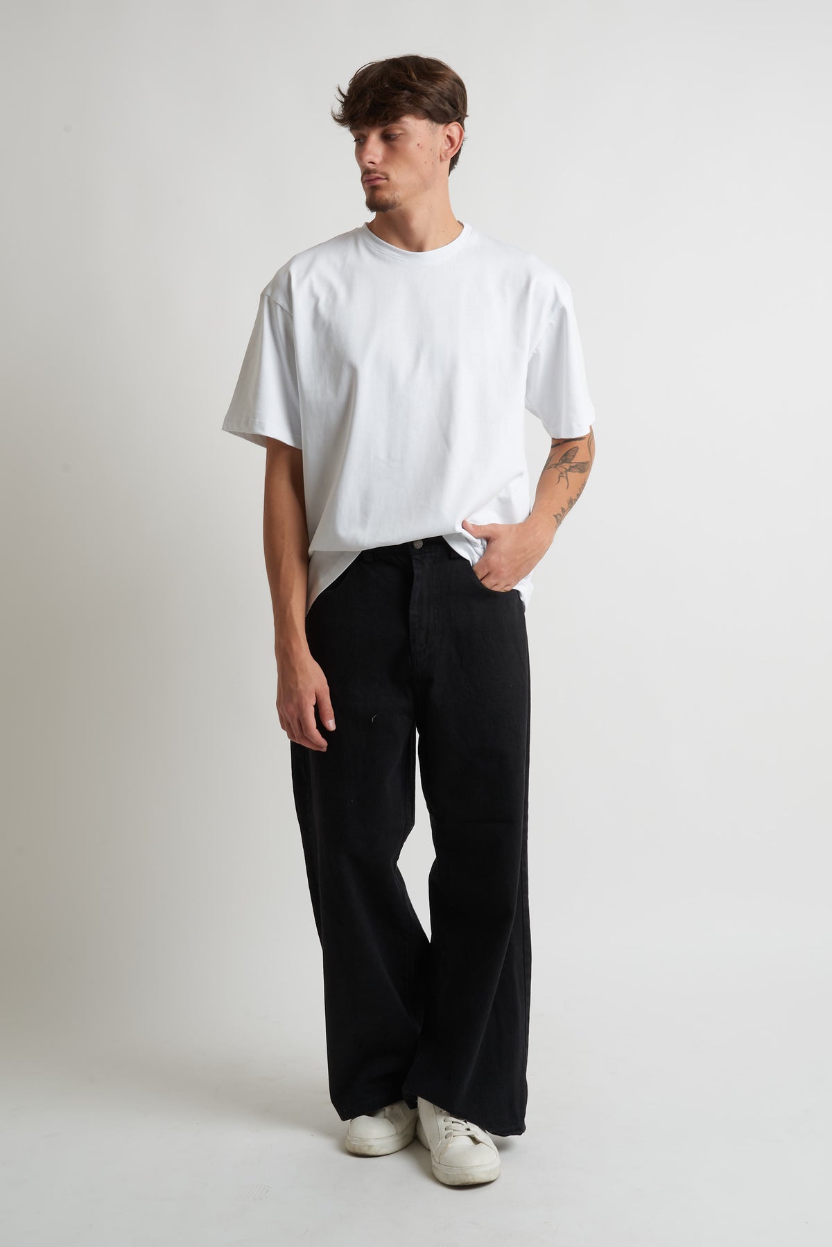 T shirt oversize in cotone 240 grammi bianco