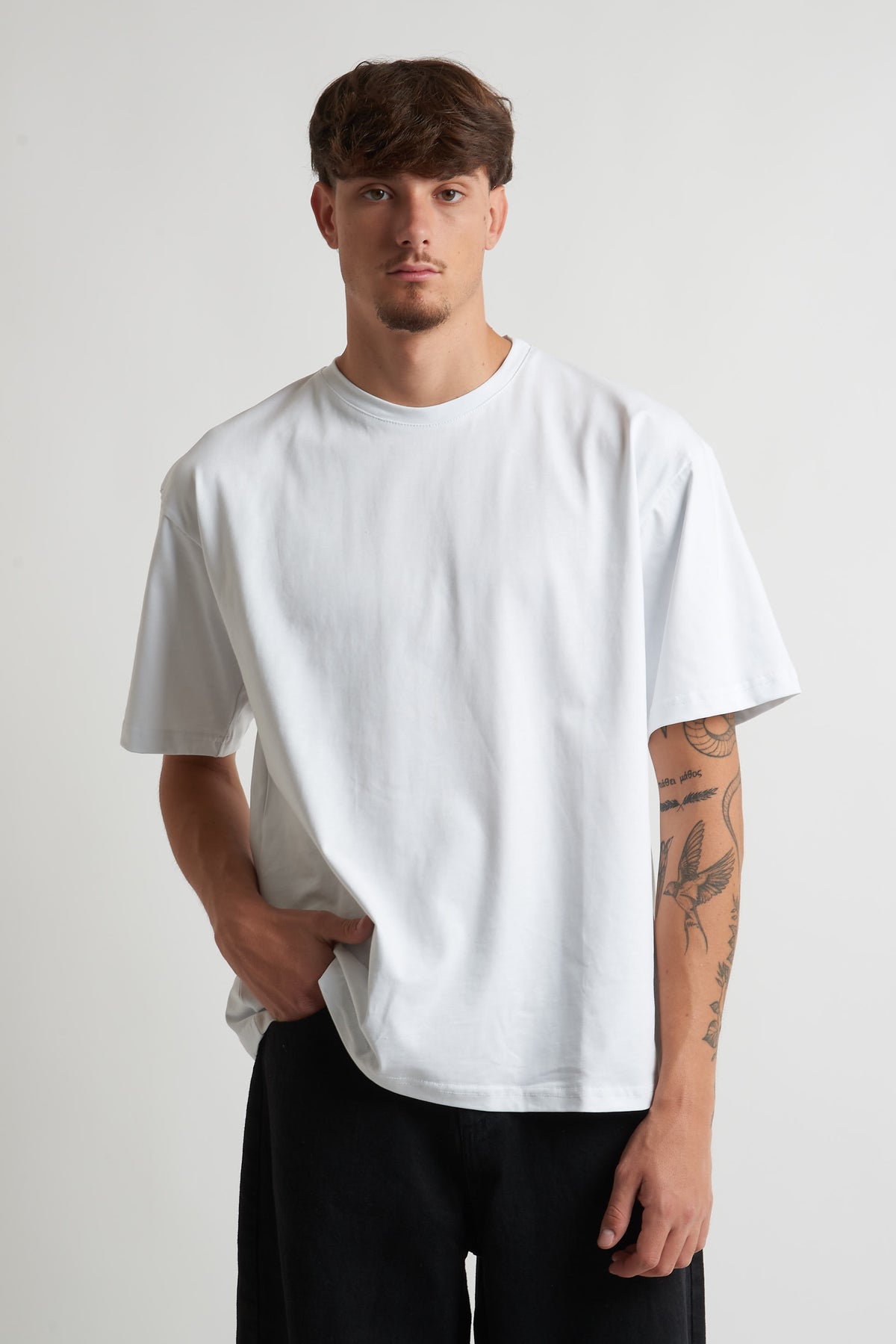 T shirt oversize in cotone 240 grammi bianco