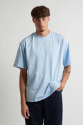 T shirt oversize in cotone 240 grammi celeste