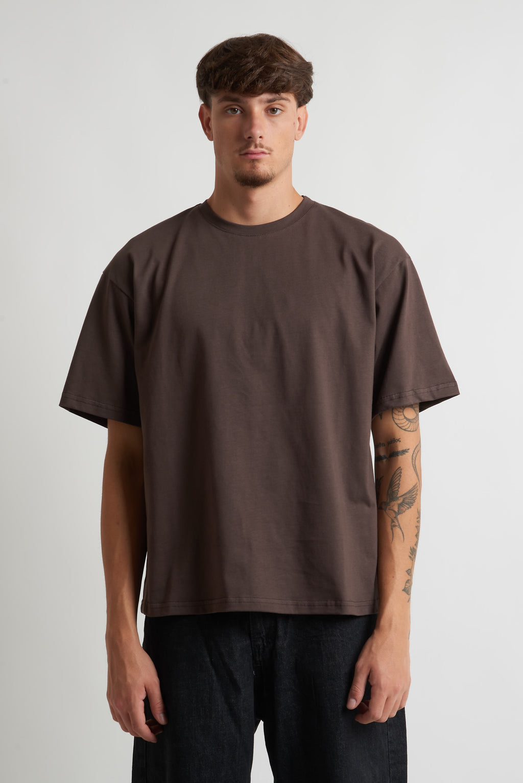 T shirt oversize in cotone 240 grammi moro