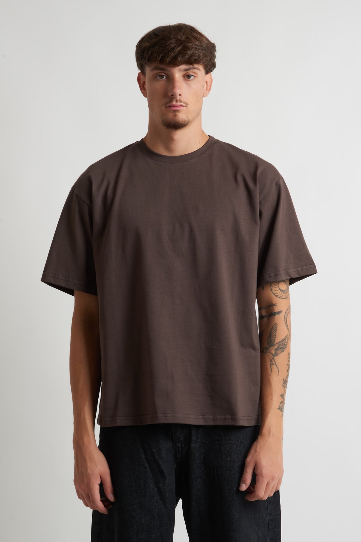 T shirt oversize in cotone 240 grammi moro