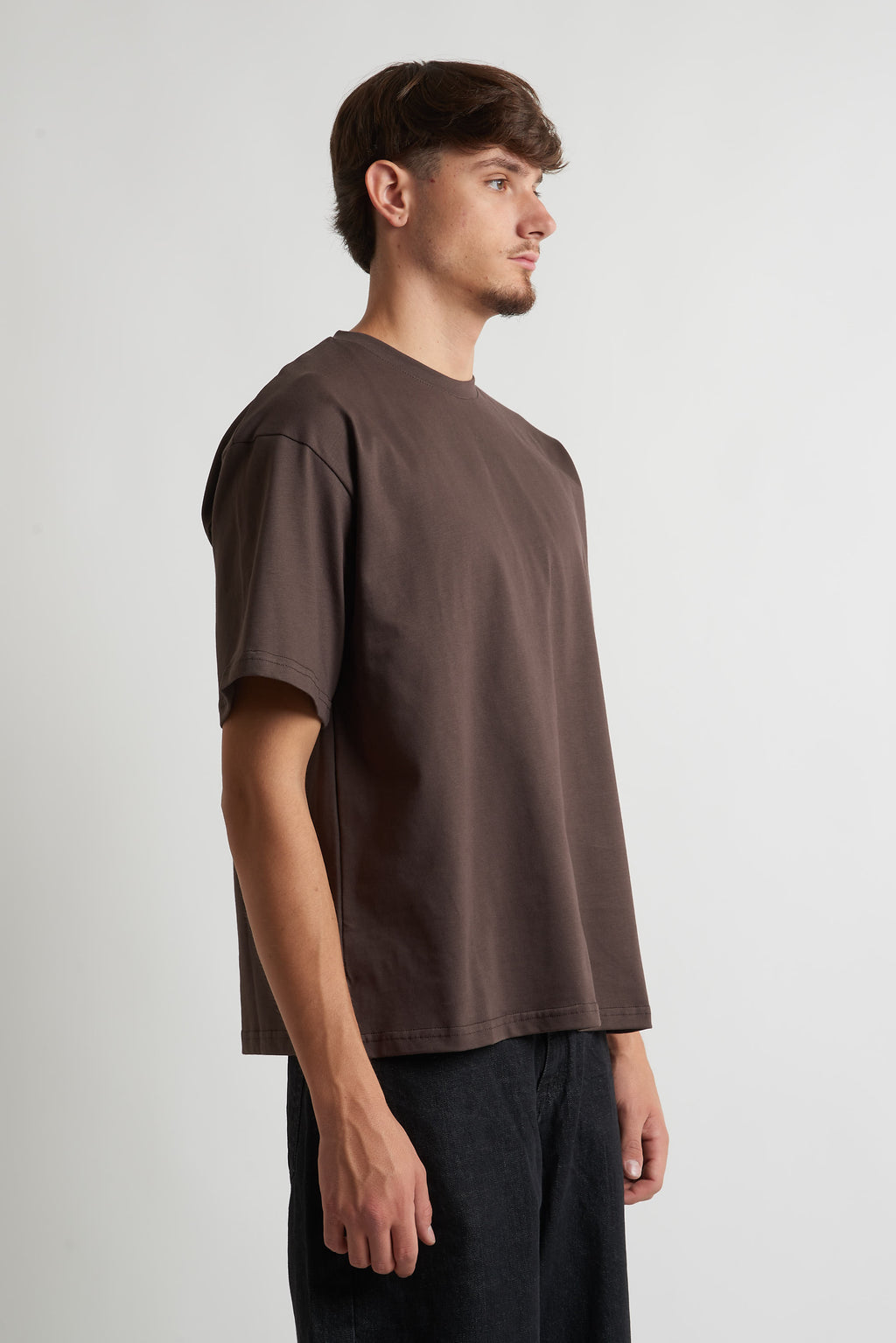 T shirt oversize in cotone 240 grammi moro