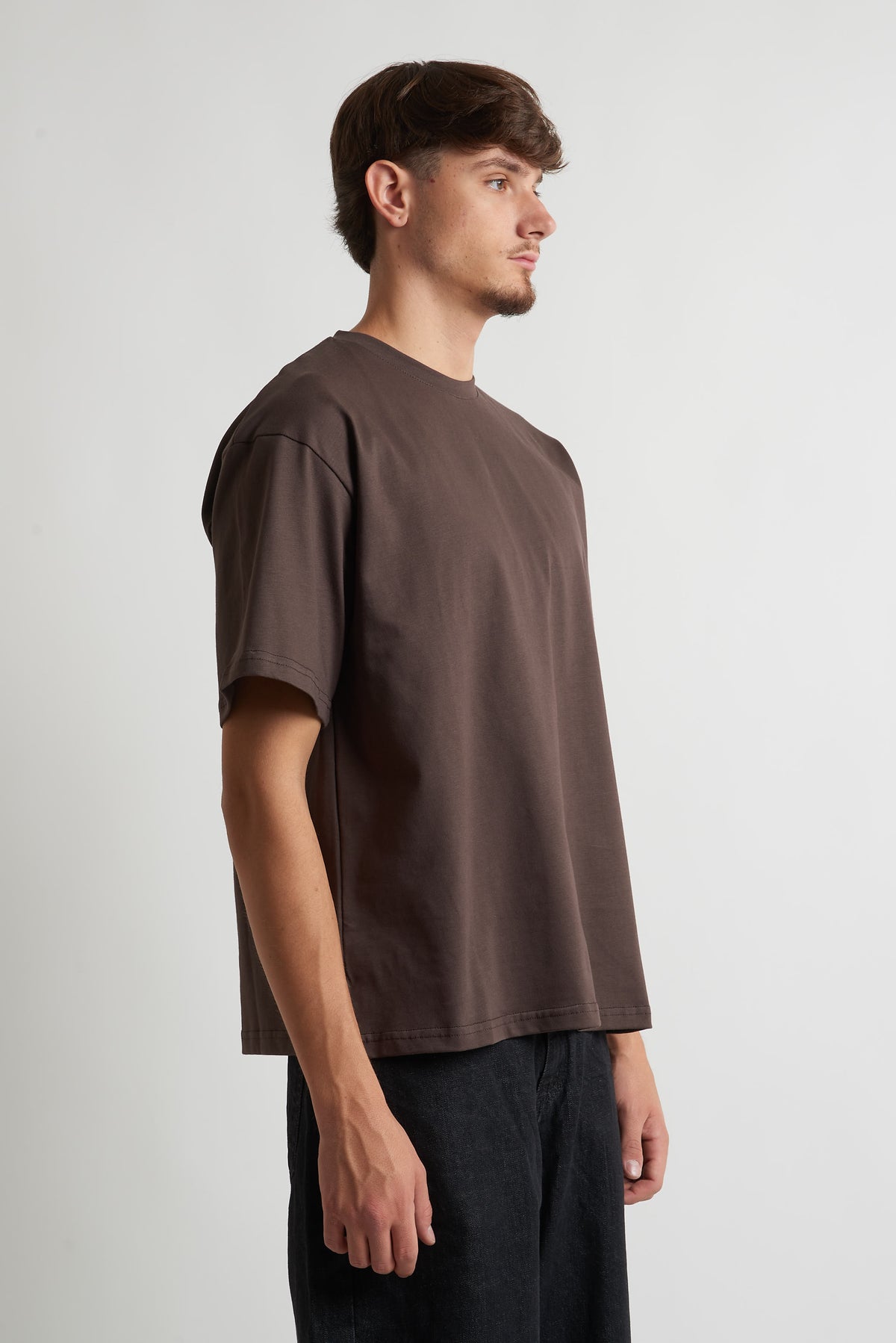 T shirt oversize in cotone 240 grammi moro