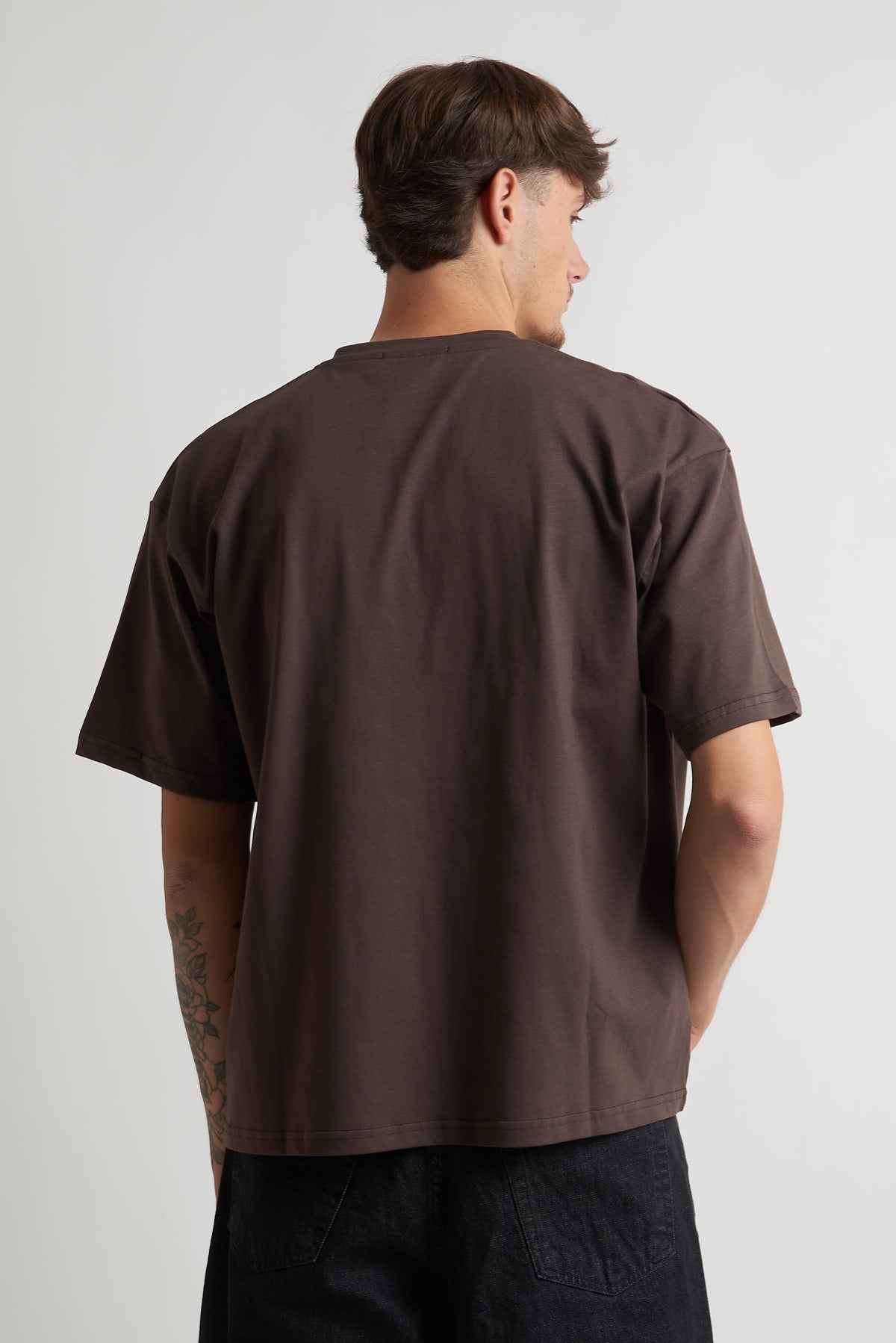 T shirt oversize in cotone 240 grammi moro