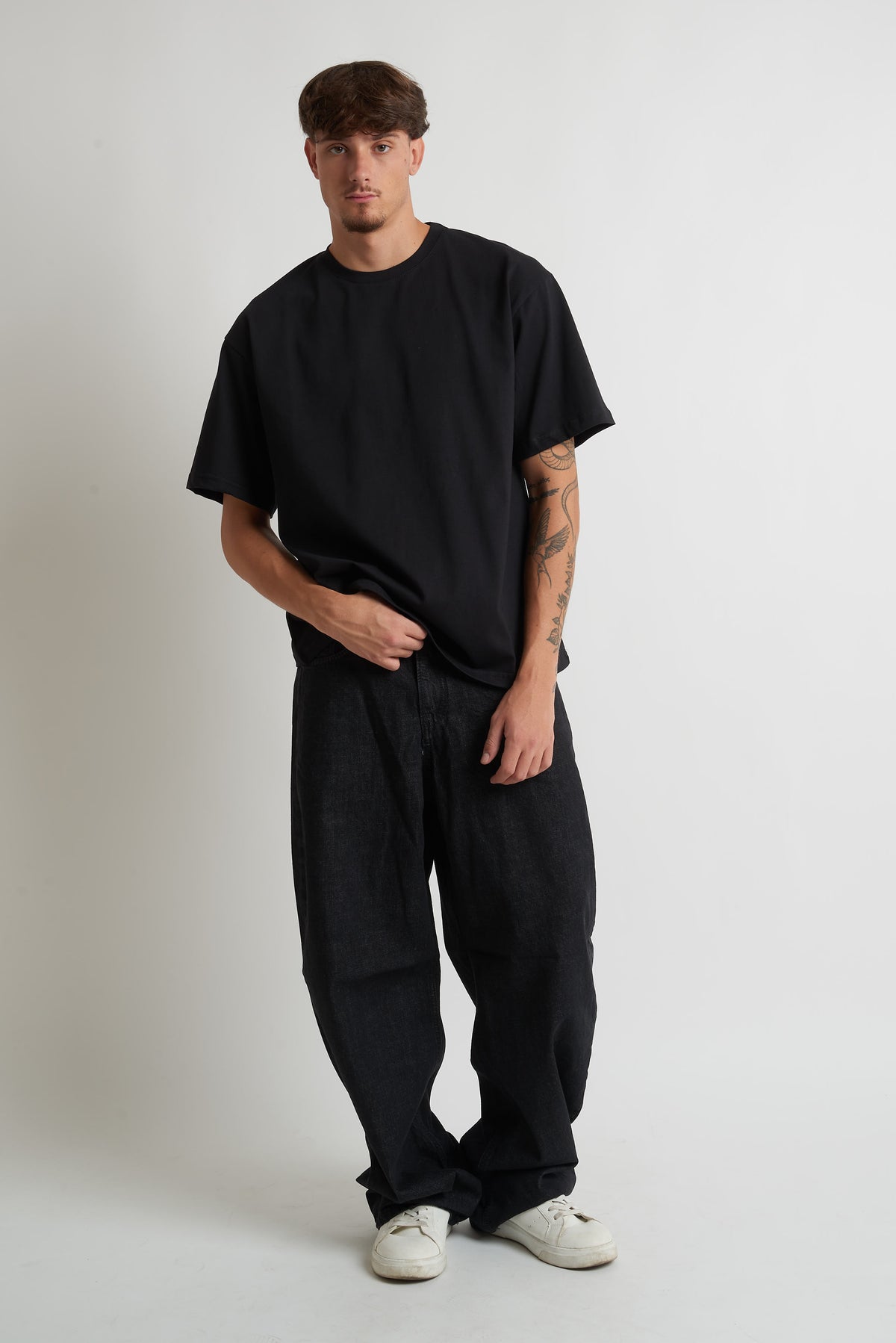 T shirt oversize in cotone 240 grammi nero
