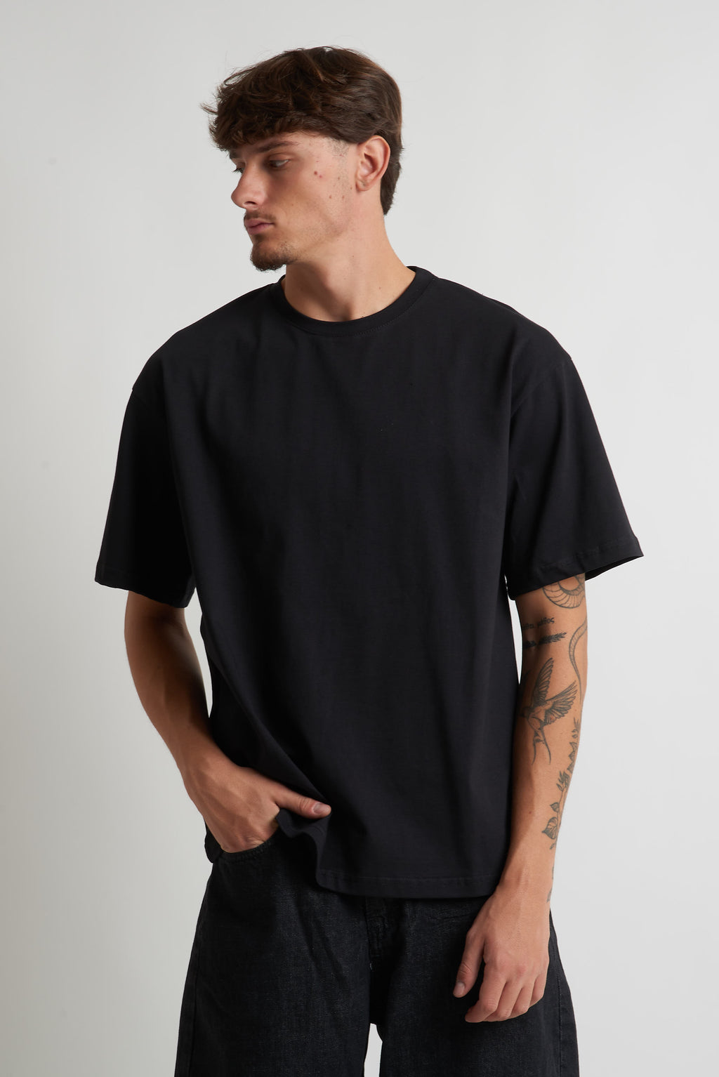 T shirt oversize in cotone 240 grammi nero