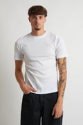 T shirt regular costina filo di scozia bianco